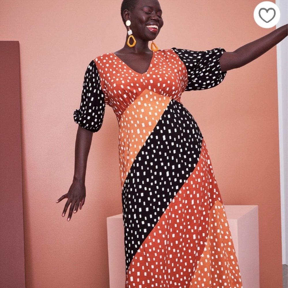 NWOT Eloquii Mixed Dot Maxi Dress 20